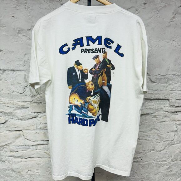 Vintage CAMEL Cigarettes Promo Hard Pack Rare Smoking Joe T Shirt One Wash XL - Picture 1 of 8